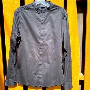 NWT “ASOS” Black Dress Shirt with Granddad Color